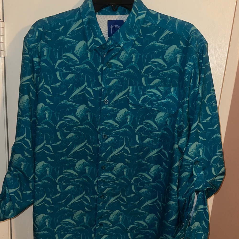 Guy Harvey Teal Dress Shirt